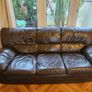 Stunning  Black Leather Sofa Set + 2 Matching Armchairs (Smoke & Pet Free) Image 3