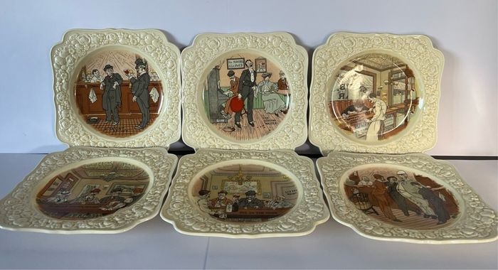 Guinness crown ducal square plate set of 6, complete