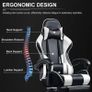 Gaming Chair Ergonomic Computer Chair Office Chair Desk Swivel Chair Adjustable Reclining Footrest Cushion White New! Image 8