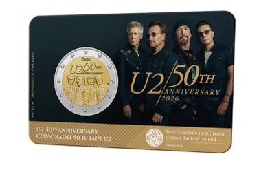 2 euro coin U2 50th Anniversary 2026 BU quality in coincard