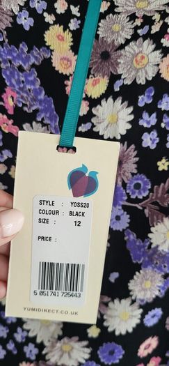 YUMI black floral print layered skirt Sz 12UK - Bnwt Rrp 34.99