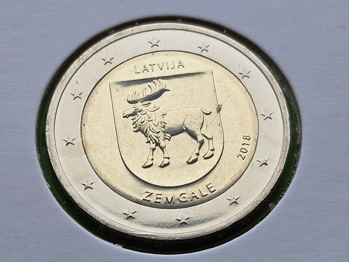 Latvia 2018 year - ZEMGALE - Uncirculated 2 Euro coin.