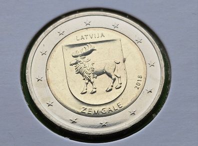 Latvia 2018 year - ZEMGALE - Uncirculated 2 Euro coin.