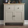 Arlington 2 Drawer 2 Door Sideboard, Engineered Wood, Grey & Oak, H 80 x W 79 x D 35 cm Image 2