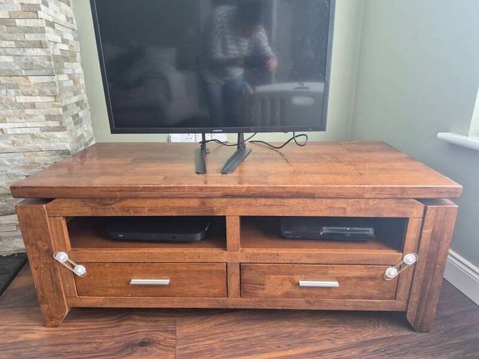 Solid wood TV stand  -walnut