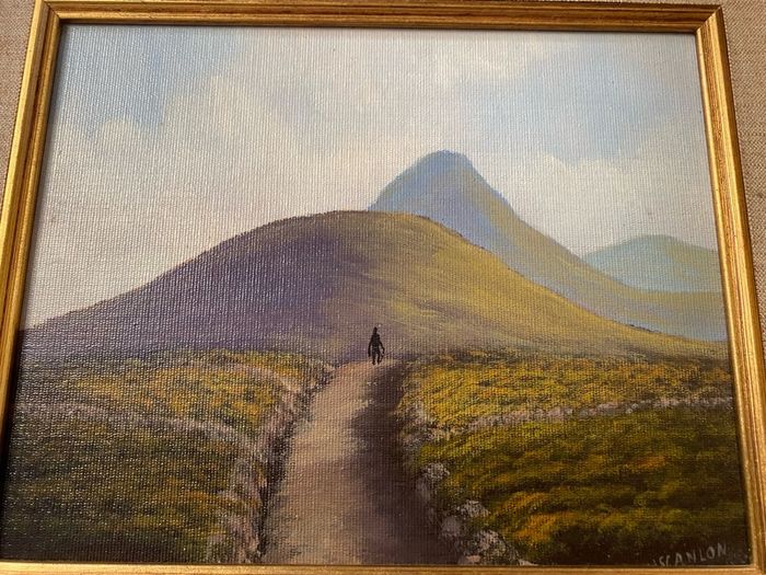 painting Benbulben painting a mountain in Co Sligo Ireland signed Scanlon bottom right