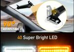 2pcs ( Amber & white) or ( All Amber) Flashing Emergency LED lights