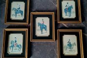 19th C framed military prints x 5