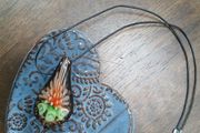 Flower Glass Pendant Necklace