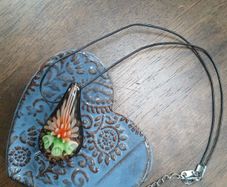 Flower Glass Pendant Necklace