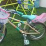 Raleigh Pop 16-inch Kids' Bike in the Cream/Teal Image 2