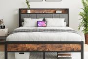 5ft Metal Platform Kingsize Bed Frame with Charging Station