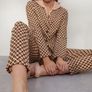 Marc Cain collections line cigarette trousers camel geometric funky chic Image 3