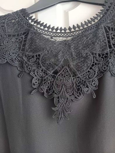 Black Short Sleeve Top with Lace