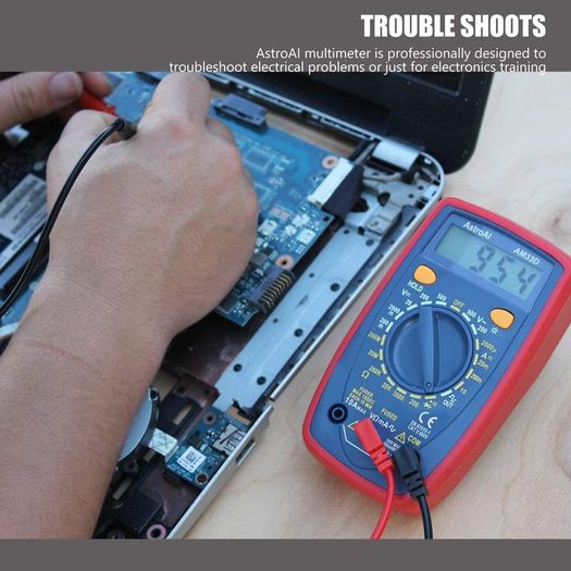 Digital Multimeter Voltmeter Ohmmeter Ammeter Multi Tester Meter with Backlit LCD Electronic Test Meter Measures Voltage, Current, Resistance; Tests Continuity, Diode