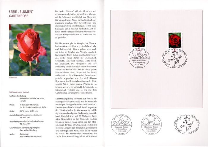 2008 Bundes Republic Deutschland (Germany) Federal Annual Stamp EFT Collection 2008. Includes 49 images of contents