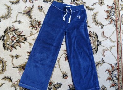 Girls sports vellour navy pants trousers never worn 6-7y