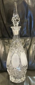 15 1/2" tall, hand cut lead crystal spirits decanter.