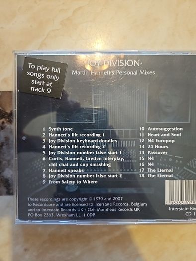 Joy Division CD  - Martin Hannett's Personal Mixes