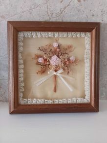 Vintage Handmade Floral Shadowbox