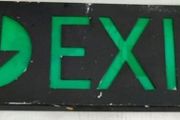 film prop EXIT sign and electric box