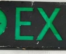 film prop EXIT sign and electric box