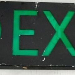 film prop EXIT sign and electric box