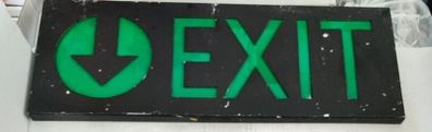 film prop EXIT sign and electric box