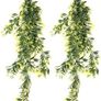 NEW SALE |  2 PCS Artificial Hanging Plants Plastic Plants Fake Plants for Indoors Trailing Plants for Hanging Baskets for Indoor Outdoor Garden Wedding Party Decoration Image 3