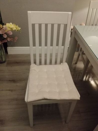 Table and six chairs
