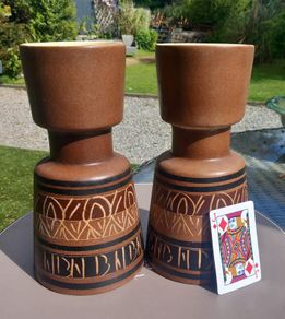 Pair of Kernat Ltd Israel vases, rare, no damage, D18
