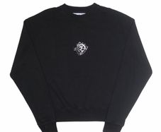 authentic off-white Embroidered sweatshirt black Mens