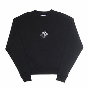 authentic off-white Embroidered sweatshirt black Mens