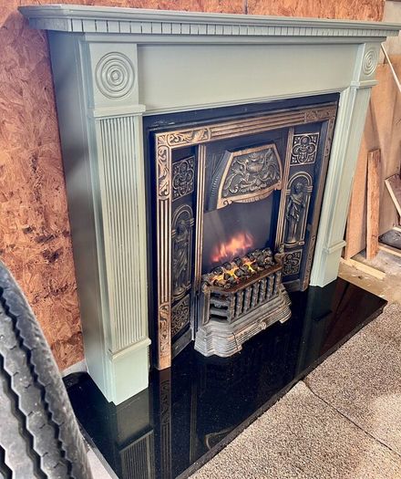 Fireplace and Electric Heater