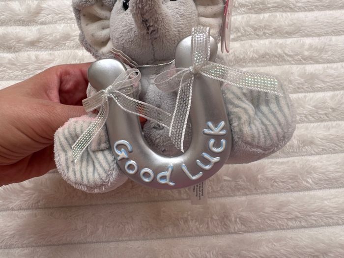 Elliot & Buttons Elephant Plush Good Luck Lucky Horseshoe approx.14 cm. Please see photos