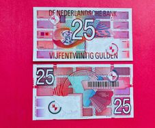 Netherlands   25 Gulden. 1989   Pick  100. ( Uncirculated. )