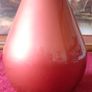 9 Inches Tall Orange Glass Vase Made In Spain Image 2