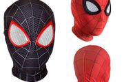 Superhero Mask Miles Spiderman Mask Peter Parker Halloween Cosplay Costume Mask Spandex Fabric Material Kids Children