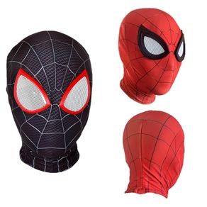 Superhero Mask Miles Spiderman Mask Peter Parker Halloween Cosplay Costume Mask Spandex Fabric Material Kids Children