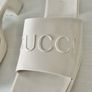 Rubber Block Heel Slides in Mystic White Image 5