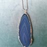 Dragon Vein Agate Pendant on Stg Silver Chain Image 6
