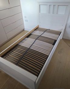 White single bed frame