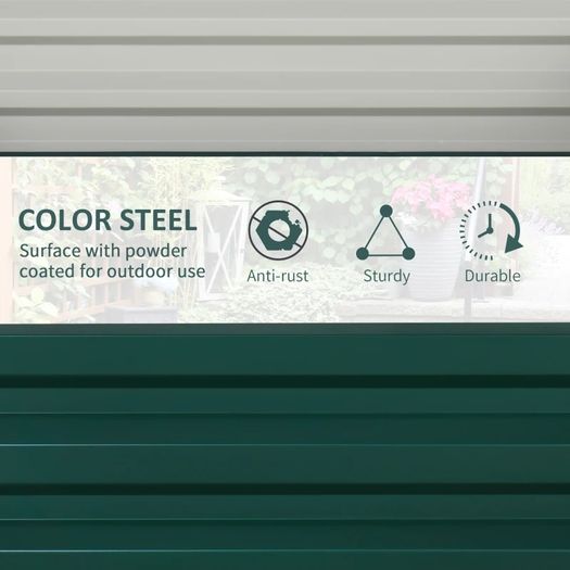 Set of Two 60 x 60cm Steel Planter Boxes - Green