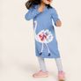 Marks & Spencer light blue cotton dress with matching tights Dress dress Age 3-4 BNWT Image 3