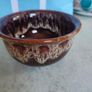 Kernewek Pottery Dark Brown Honeycomb Drip Glaze Small Bowl, Sugar Bowl Handmade Studio Pottery Cornish Ware (Fosters) Pottery Image 5