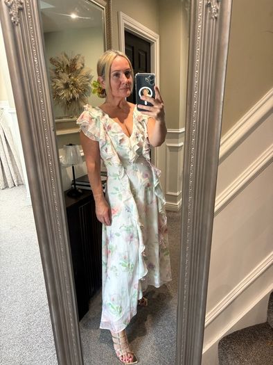 h&m floral ruffle dress