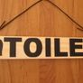 Toilet WC Bathroom Loo Small Simple Cream Hanging Wood Wooden Door Sign Plaque Image 3