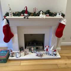 Cream Marble Fireplace Surround & Matching Hearth