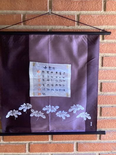 Original Japanese Tenugui  calendar  (wall textile art)