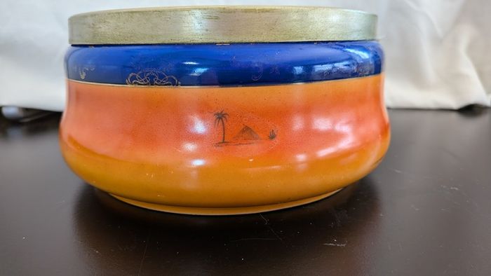 Antique Camel Desert Hand Painted Bowl Cobalt Blue EPNS Rim Noritake Style